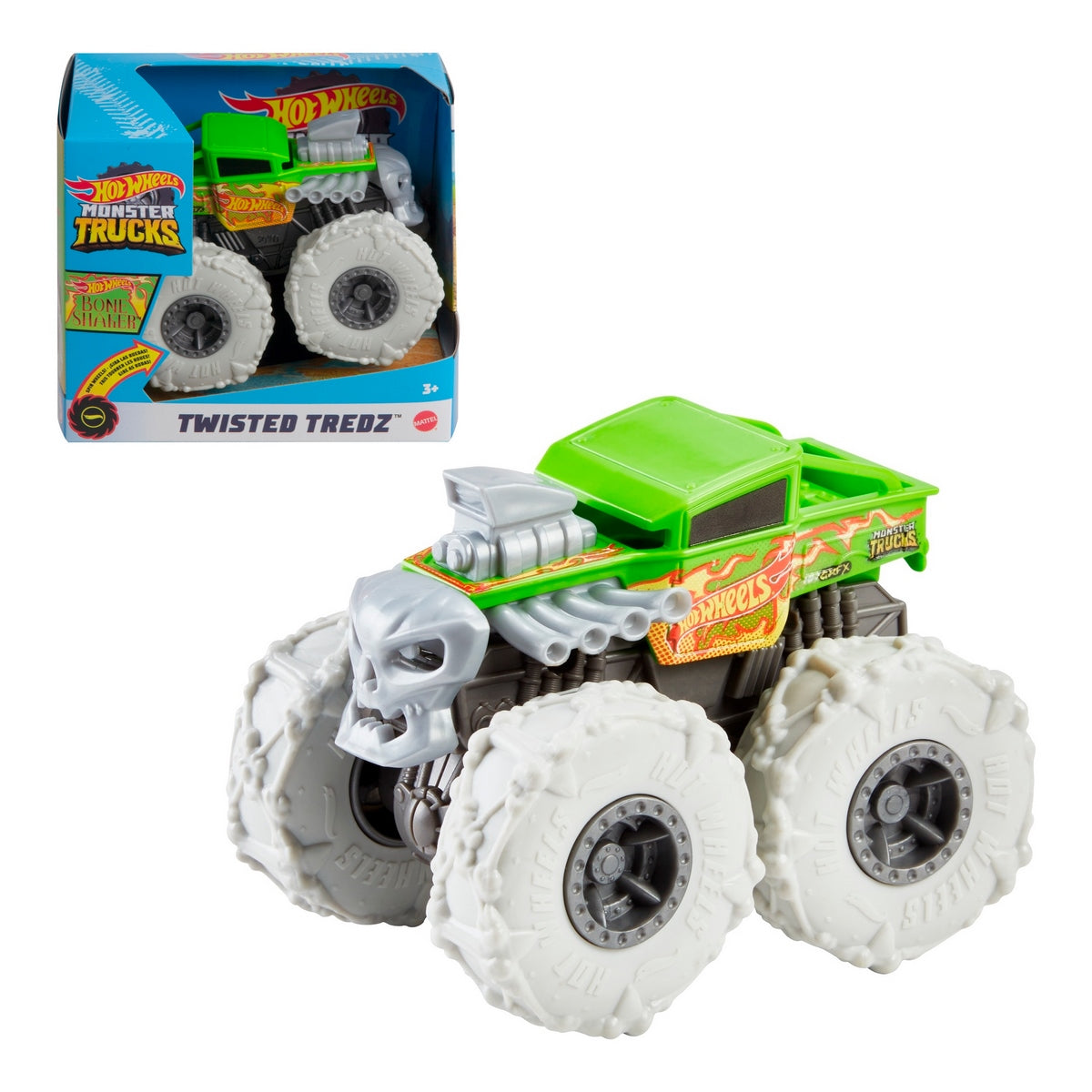 Hot Wheels Monster Trucks Twister Tredz Mattel - Bone Shake Verde
